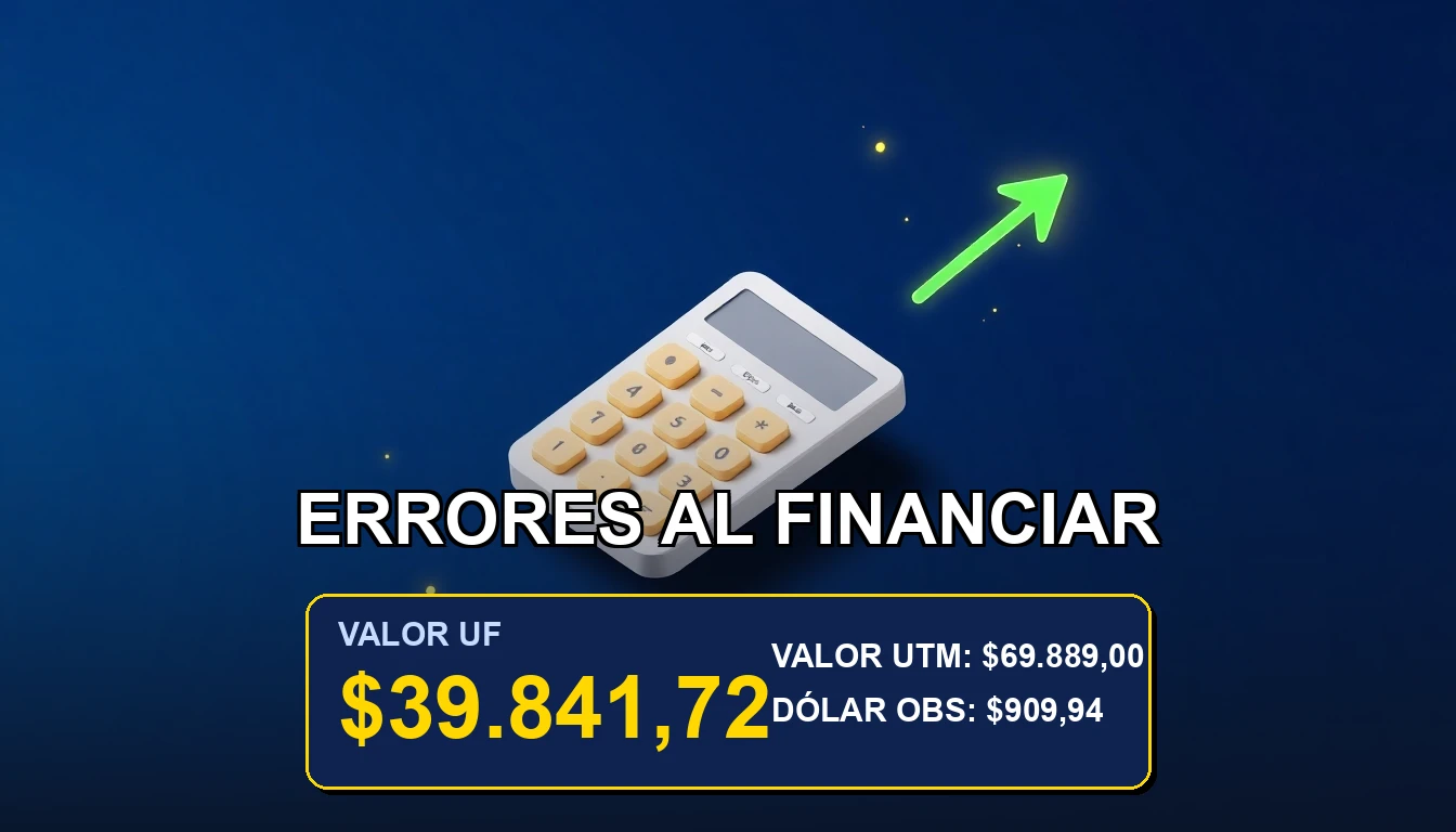 Ilustración financiera premium sobre errores comunes al financiar un auto con crédito en UF. Concepto de economía y decisiones inteligentes.