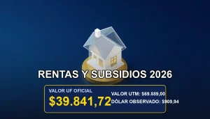 Guía de actualización de rentas y subsidios indexados a la Unidad de Fomento (UF) para el año 2026 en Chile.