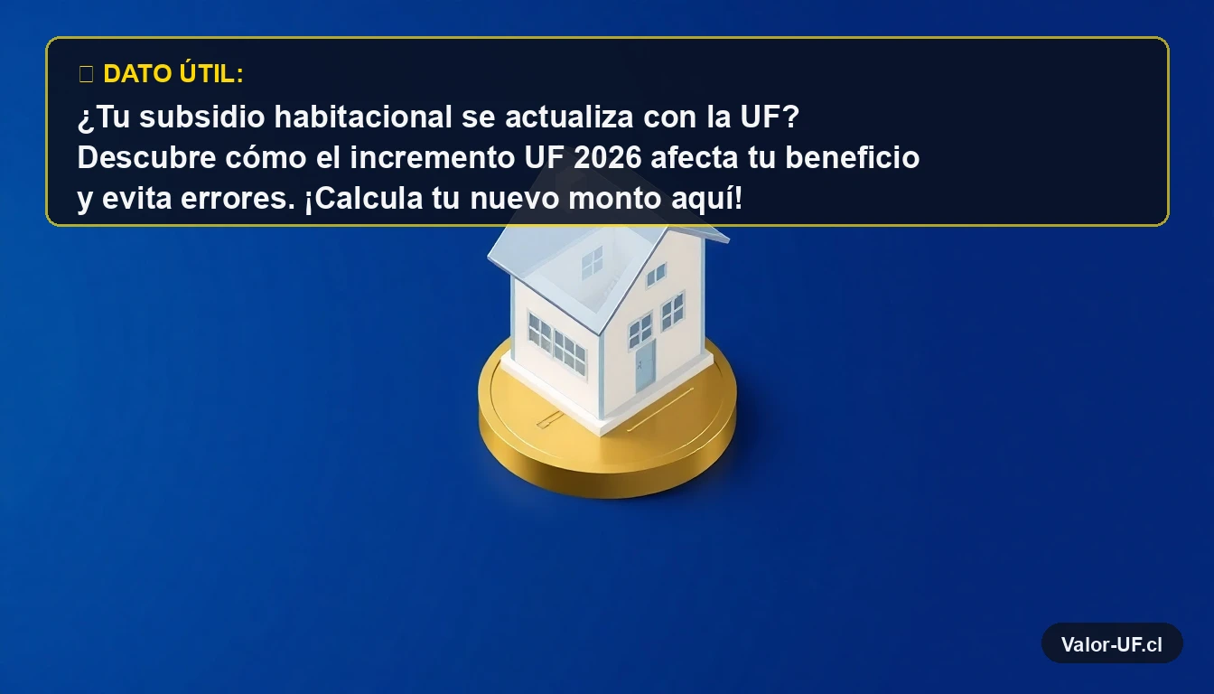 Ilustración 3D de una casa moderna sobre una moneda de oro, representando la relación entre subsidio habitacional y la Unidad de Fomento.