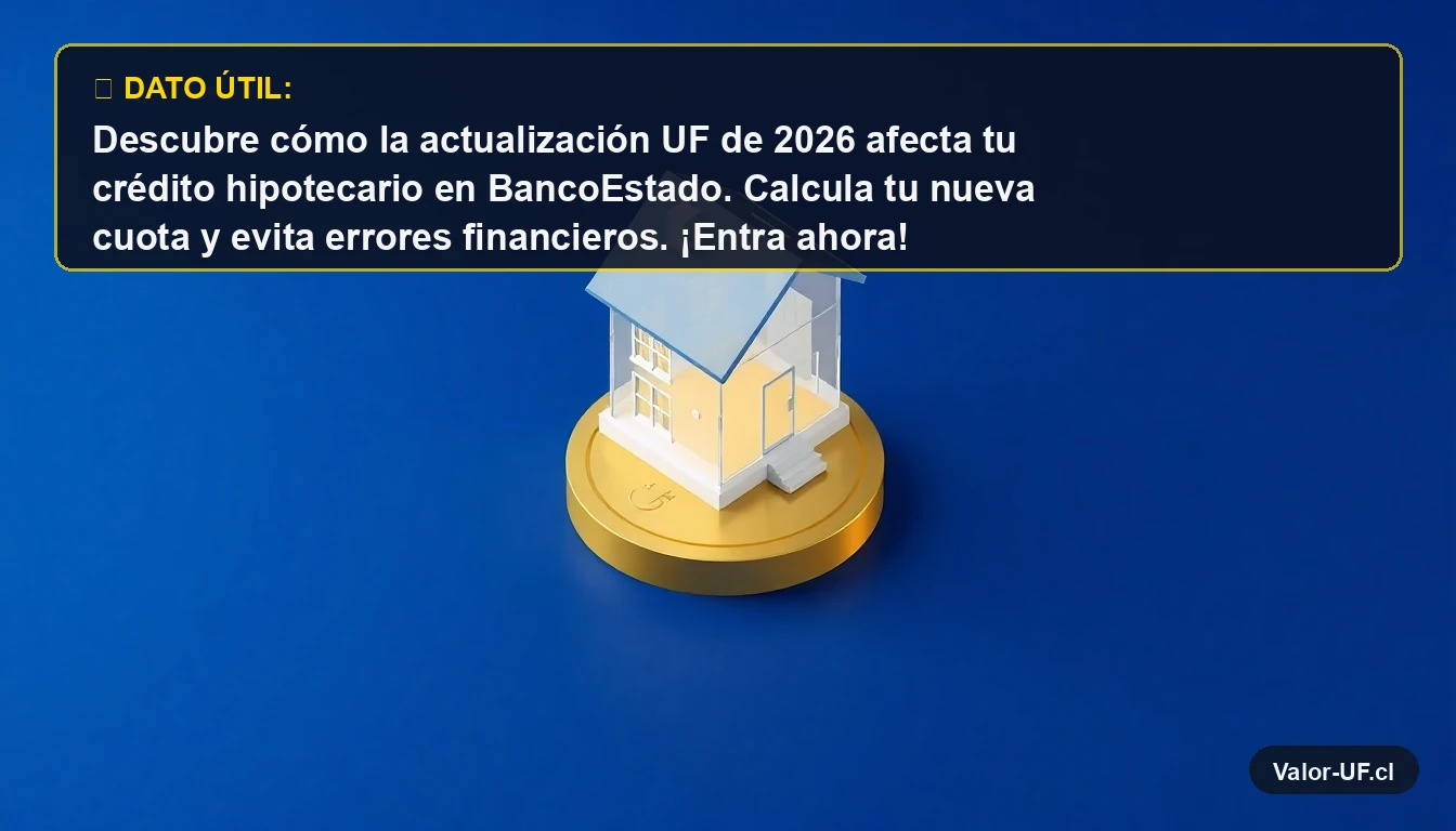Ilustración 3D de una casa sobre una moneda de oro, representando créditos hipotecarios en UF.