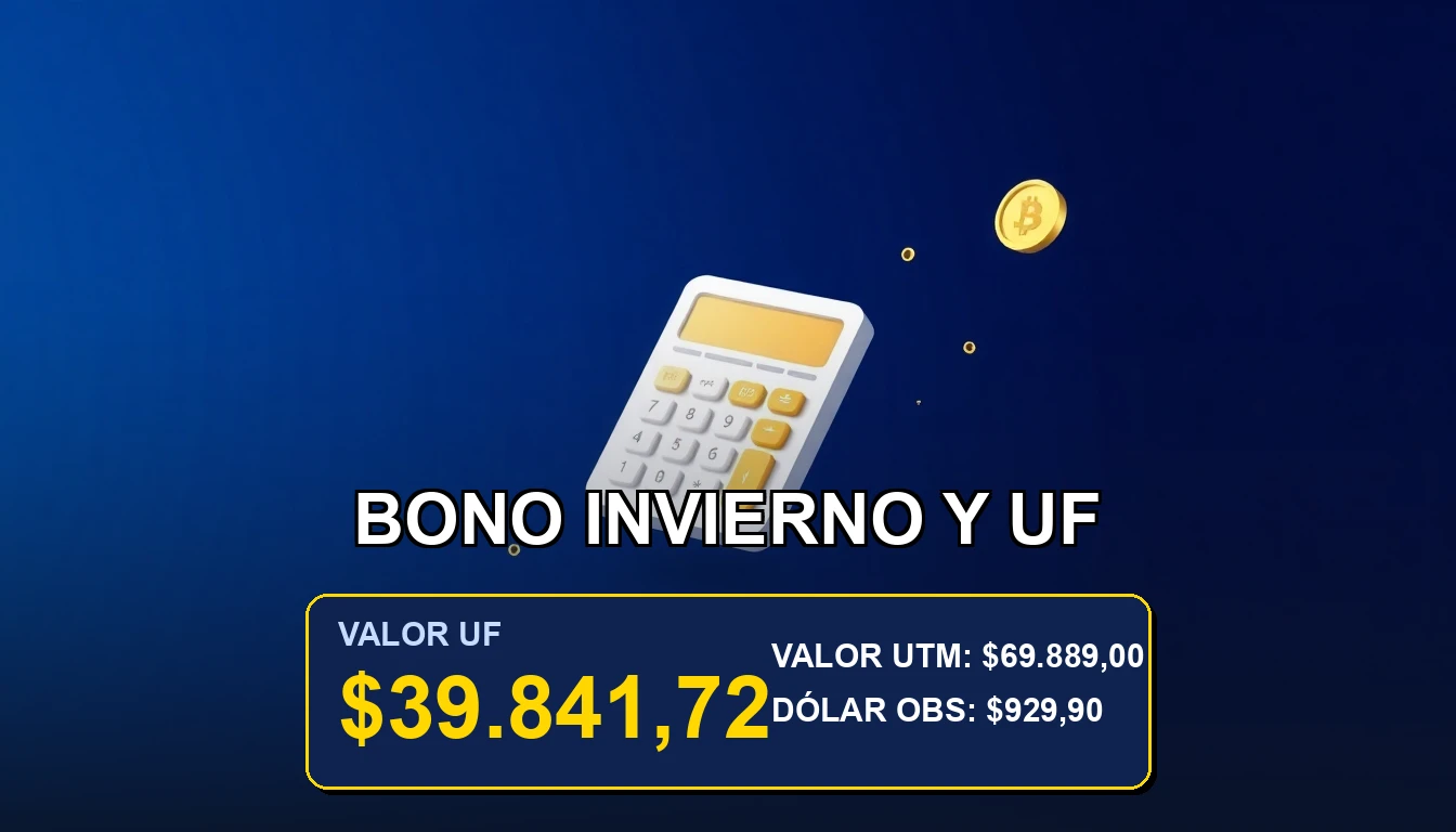 Ilustración abstracta y premium sobre el Bono Invierno y la Unidad de Fomento para rentas bajas y medias en Chile.