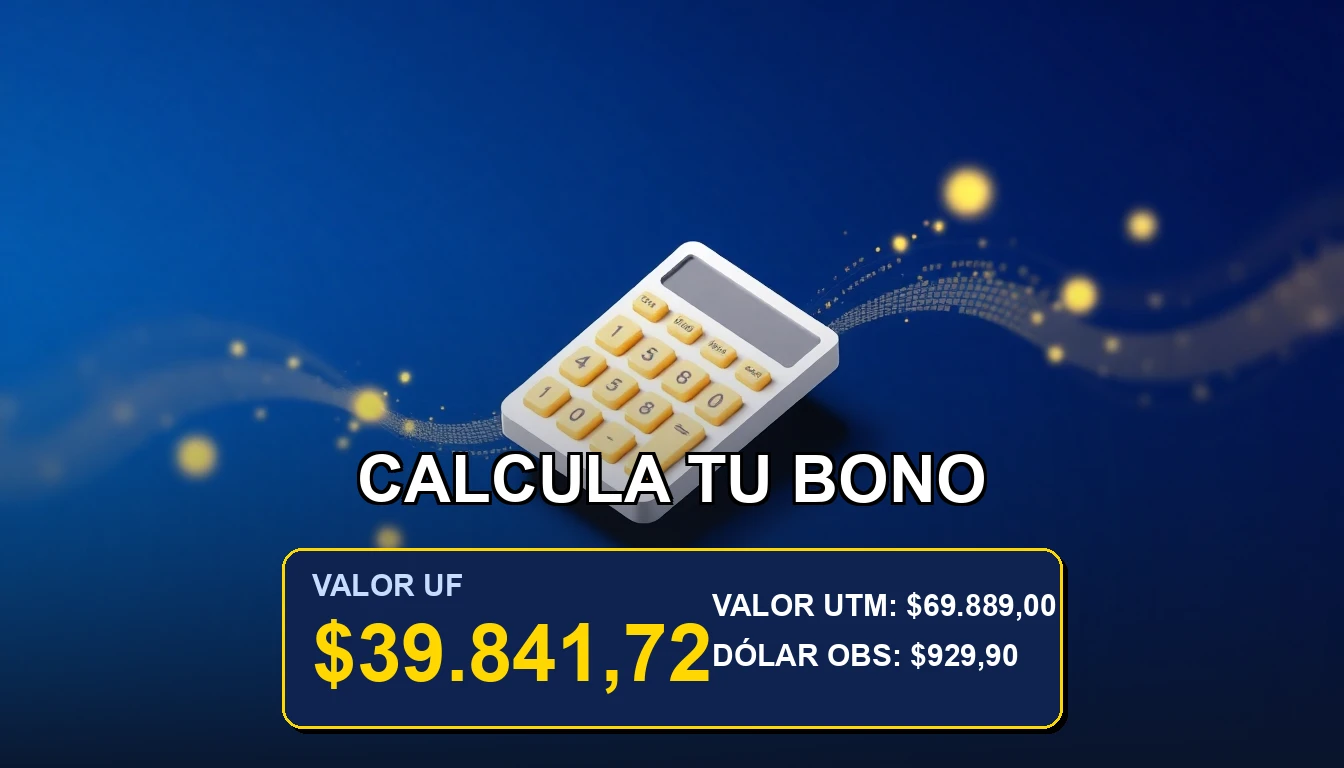 Ilustración abstracta y premium sobre el cálculo del Bono Mujer Trabajadora en Chile, con temática de ahorro y finanzas personales.