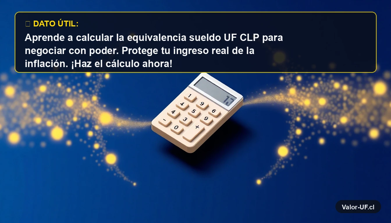 Calculadora moderna para convertir sueldo en UF a pesos chilenos, concepto de finanzas personales.