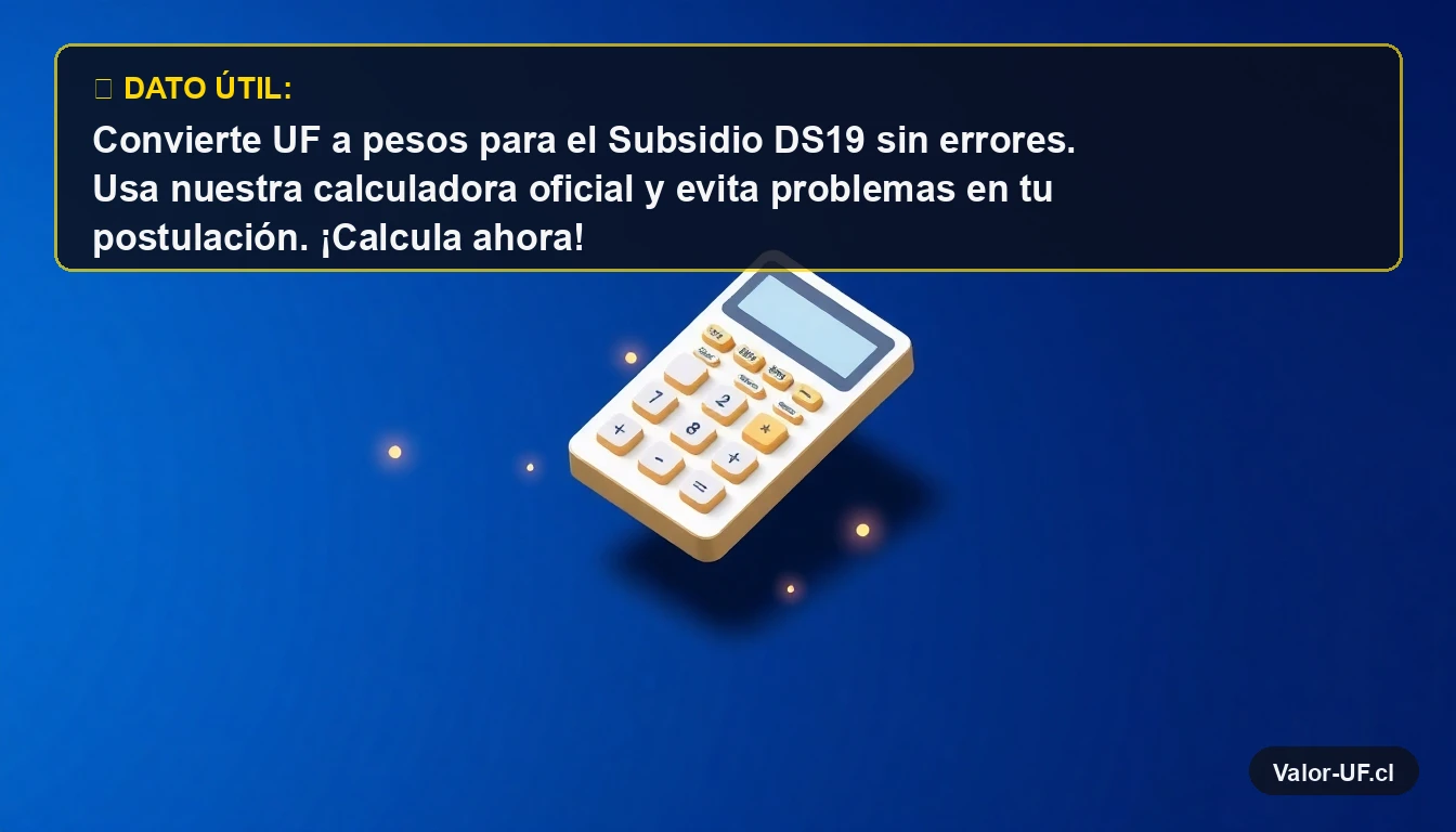 Calculadora moderna y confiable para conversión de UF a pesos chilenos, con diseño corporativo en azul y dorado.