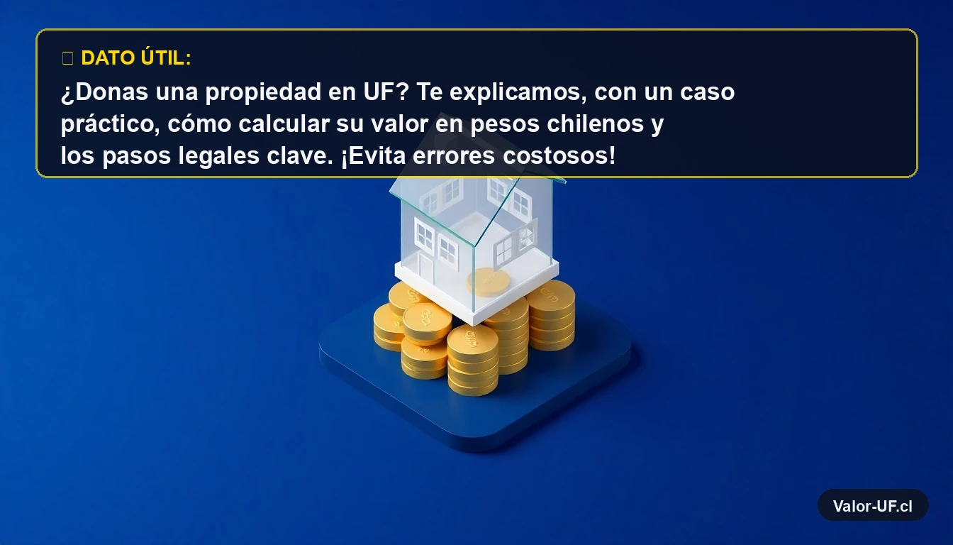 Casa isométrica sobre monedas de oro, representando la valoración de un inmueble en UF para una donación.