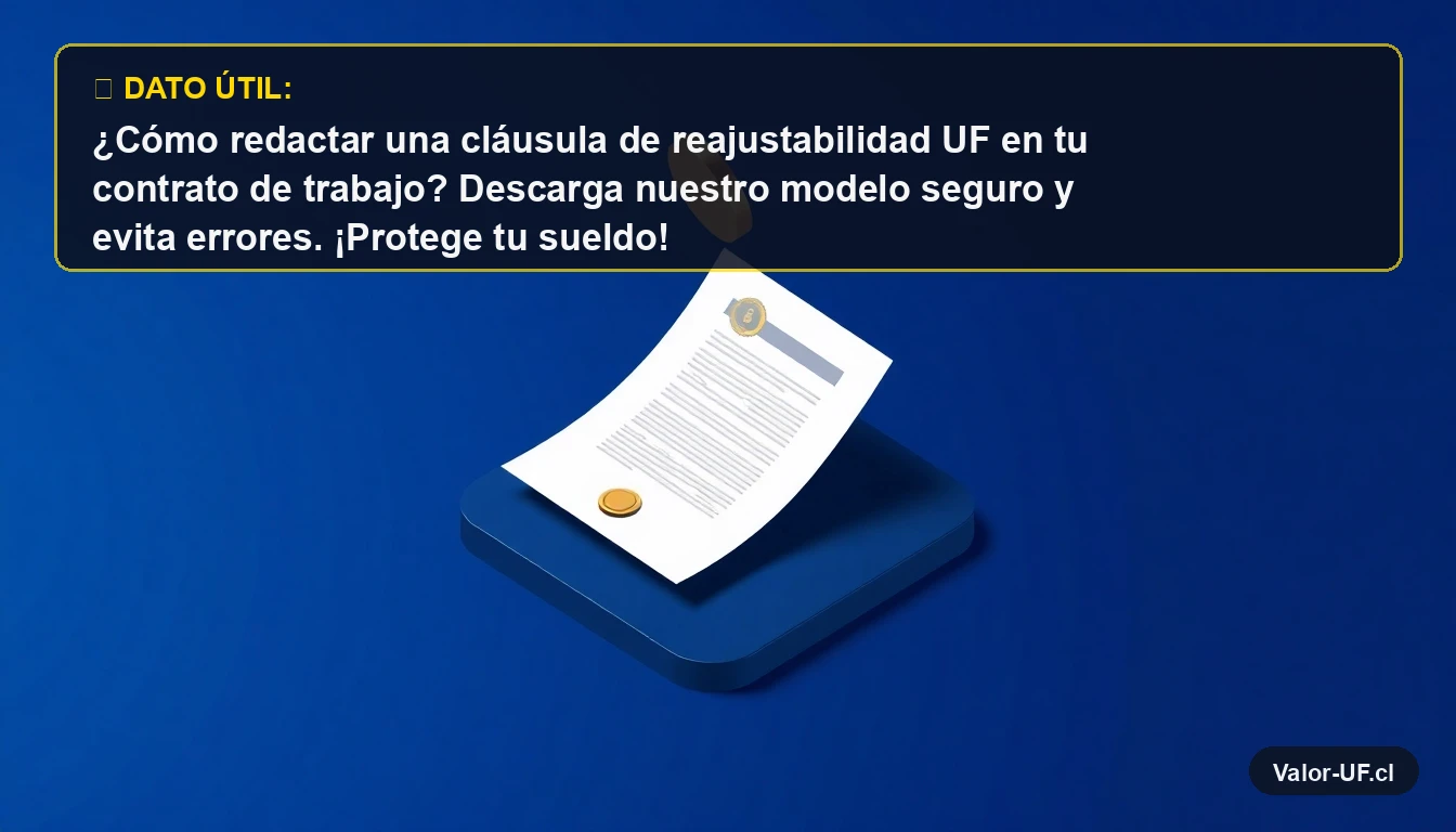 Modelo de cláusula de reajustabilidad UF para contrato de trabajo en Chile