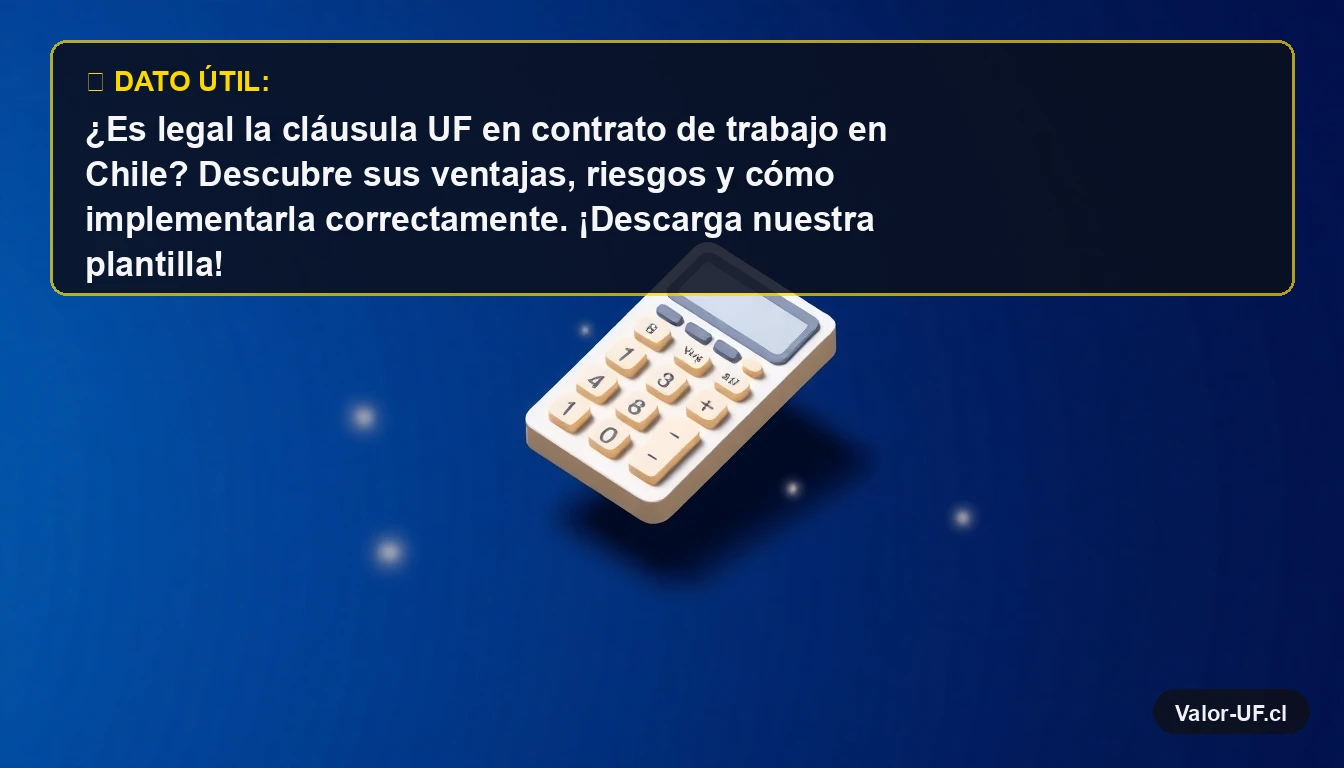 Calculadora financiera moderna sobre fondo azul representando el cálculo de la UF en contratos laborales.