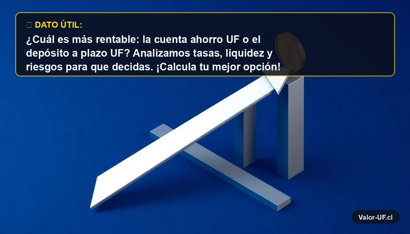 Ilustración 3D de una moneda de oro en equilibrio sobre una flecha ascendente, representando la rentabilidad y el crecimiento de inversiones en UF.
