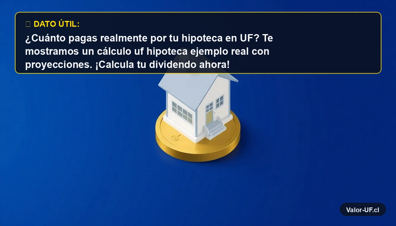 Ejemplo visual de una casa sobre una moneda de oro, representando el cálculo de un crédito hipotecario en Unidades de Fomento.