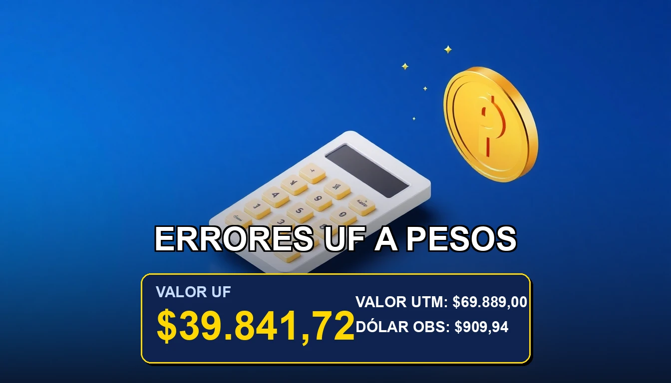 Ilustración financiera abstracta sobre errores en la conversión de Unidades de Fomento a pesos chilenos para subsidios de vivienda.