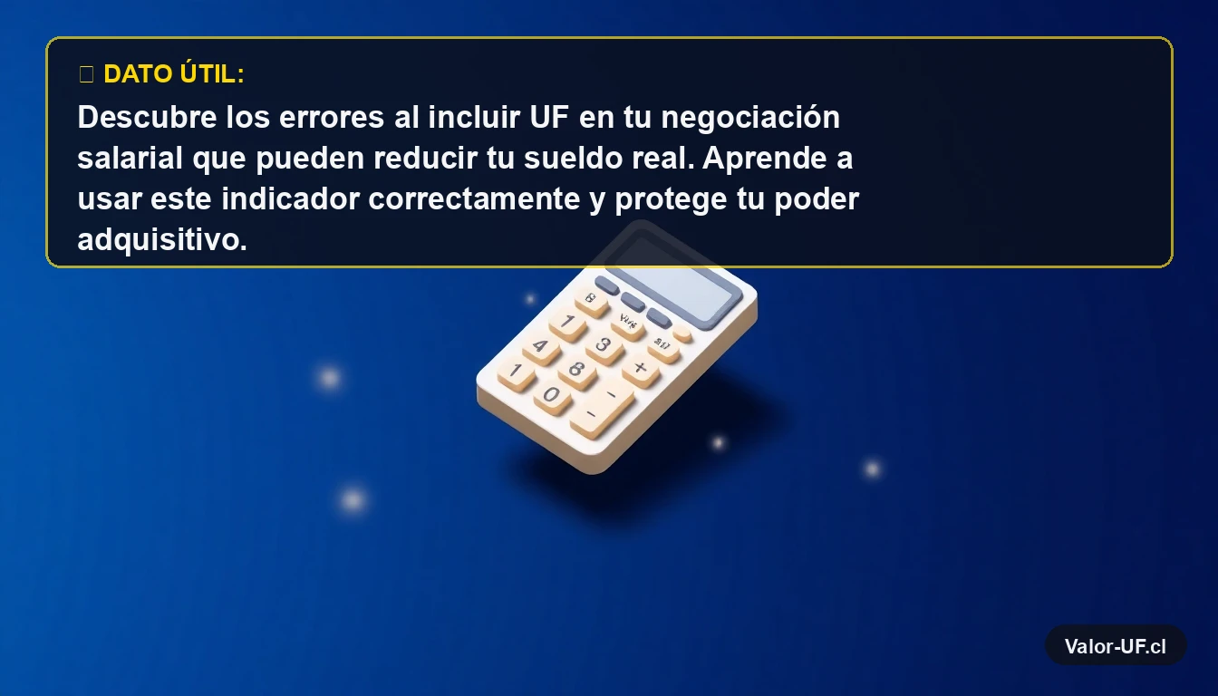 Ilustración de una calculadora moderna sobre fondo azul, representando el cálculo correcto de la UF en salarios.