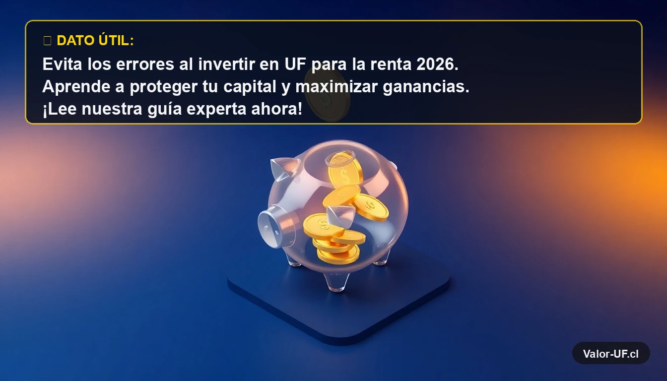 Ilustración 3D de una moneda de oro cayendo en un alcancía, representando inversiones en UF para la renta.
