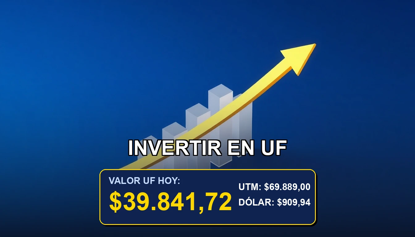 Ilustración premium de una moneda de oro brillante sobre un gráfico abstracto, representando inversión financiera inteligente y ahorro en Unidades de Fomento para el año 2026.
