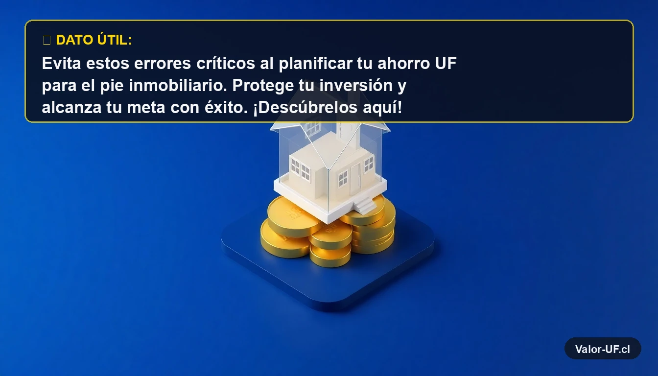 Ilustración 3D de una casa moderna sobre monedas de oro, representando el ahorro en UF para el pie de una propiedad.