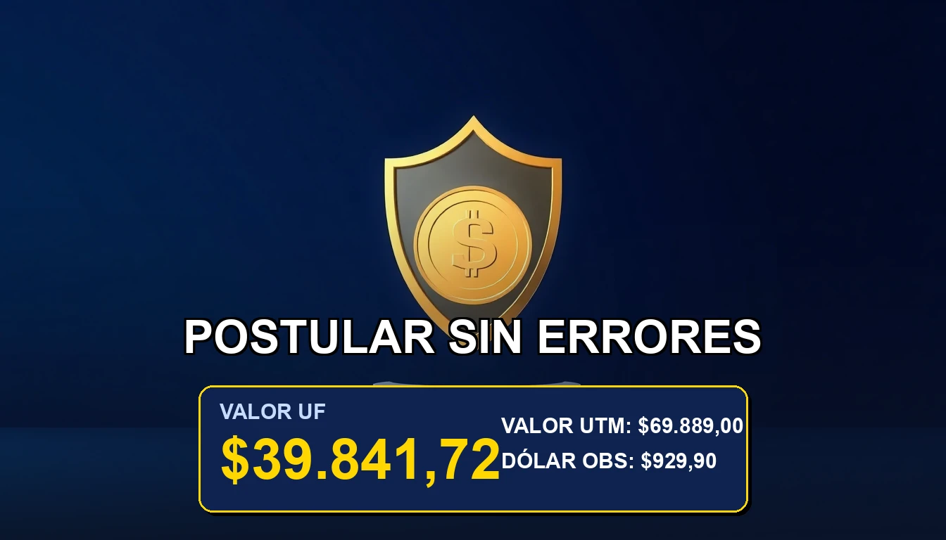 Ilustración minimalista de un escudo dorado protegiendo una moneda, concepto de seguridad para postular a bonos del SII en Chile.