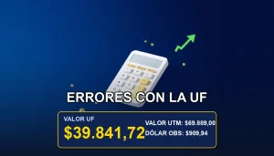 Ilustración corporativa sobre errores comunes al calcular la Unidad de Fomento (UF) en créditos y financiamiento empresarial en Chile.