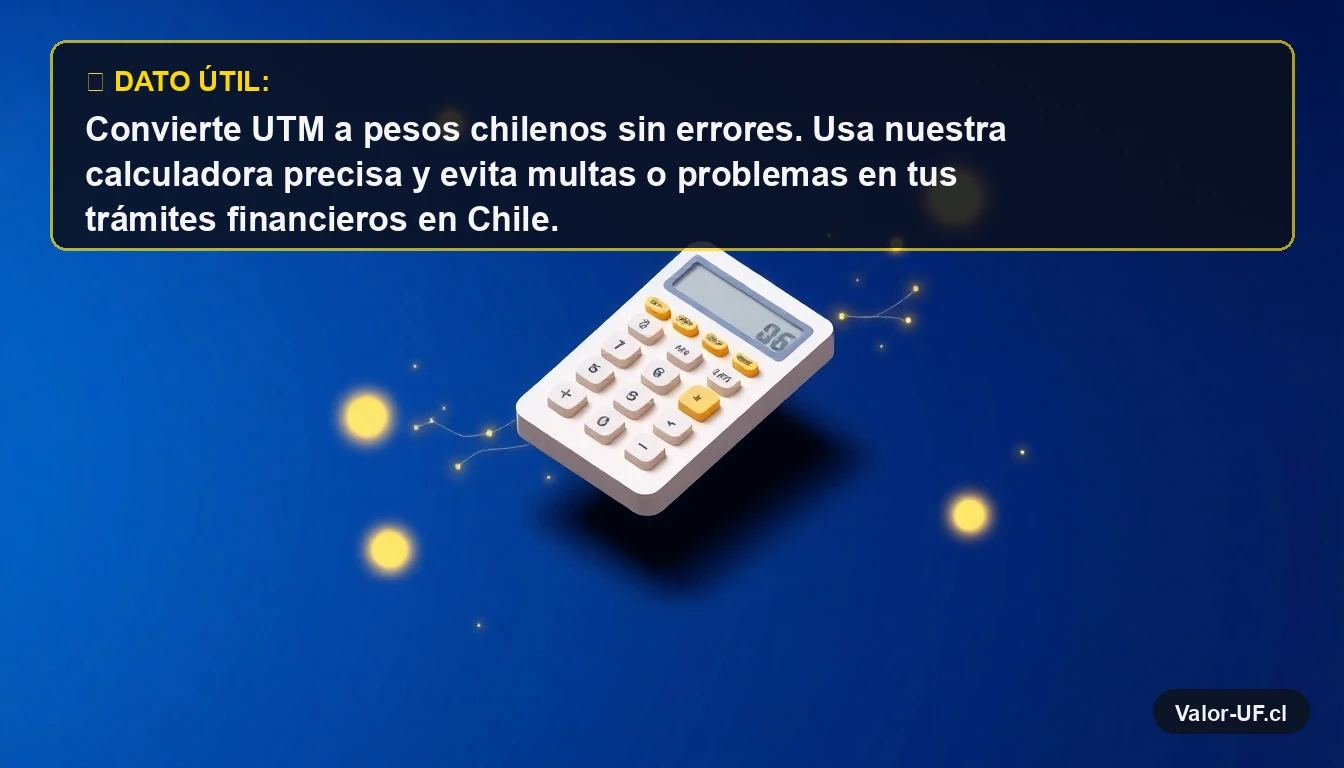Calculadora financiera moderna para conversión de unidades tributarias UTM a moneda chilena.