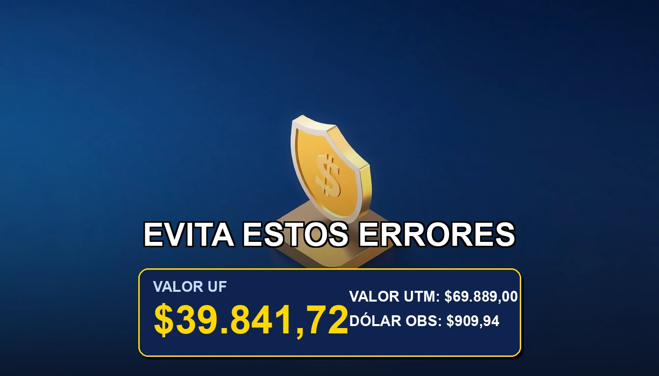 Ilustración financiera minimalista de una moneda dorada y un escudo protector sobre fondo azul marino, representando la postulación correcta al Bono Invierno en Chile.