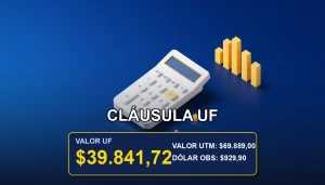 Ilustración premium sobre errores comunes en la cláusula UF de contratos de trabajo en Chile.