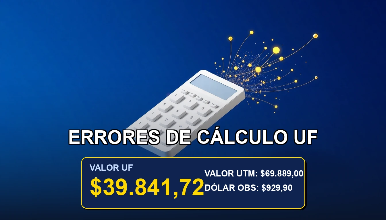 Imagen conceptual sobre errores en el cálculo de la Unidad de Fomento para el Subsidio Segunda Vivienda en Chile. Estética financiera corporativa.