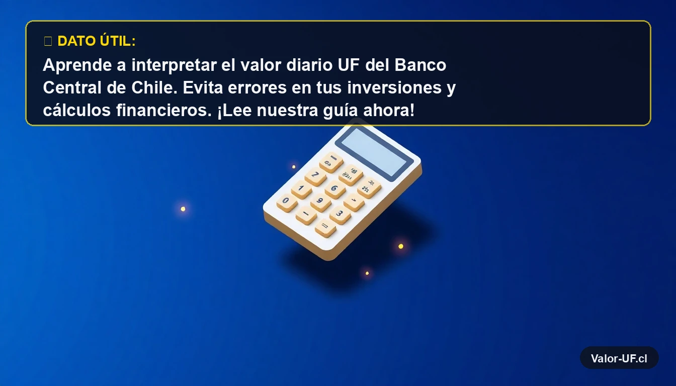Calculadora financiera futurista representando el cálculo preciso del valor de la UF