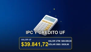 Ilustración financiera premium sobre cómo el IPC y la UF afectan la cuota de un crédito de auto en Chile.