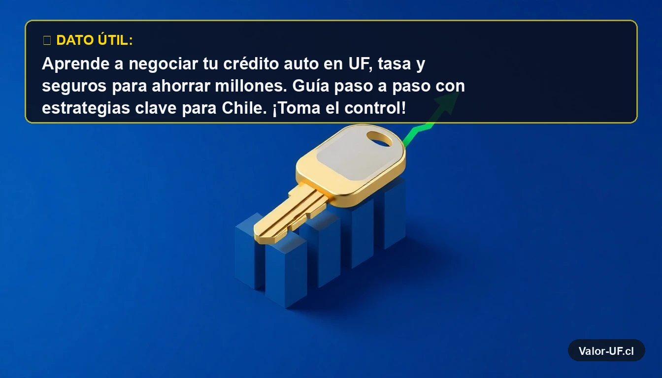 Ilustración 3D de una llave de auto dorada sobre gráfico de tendencia al alza, representando la negociación exitosa de un crédito vehicular.