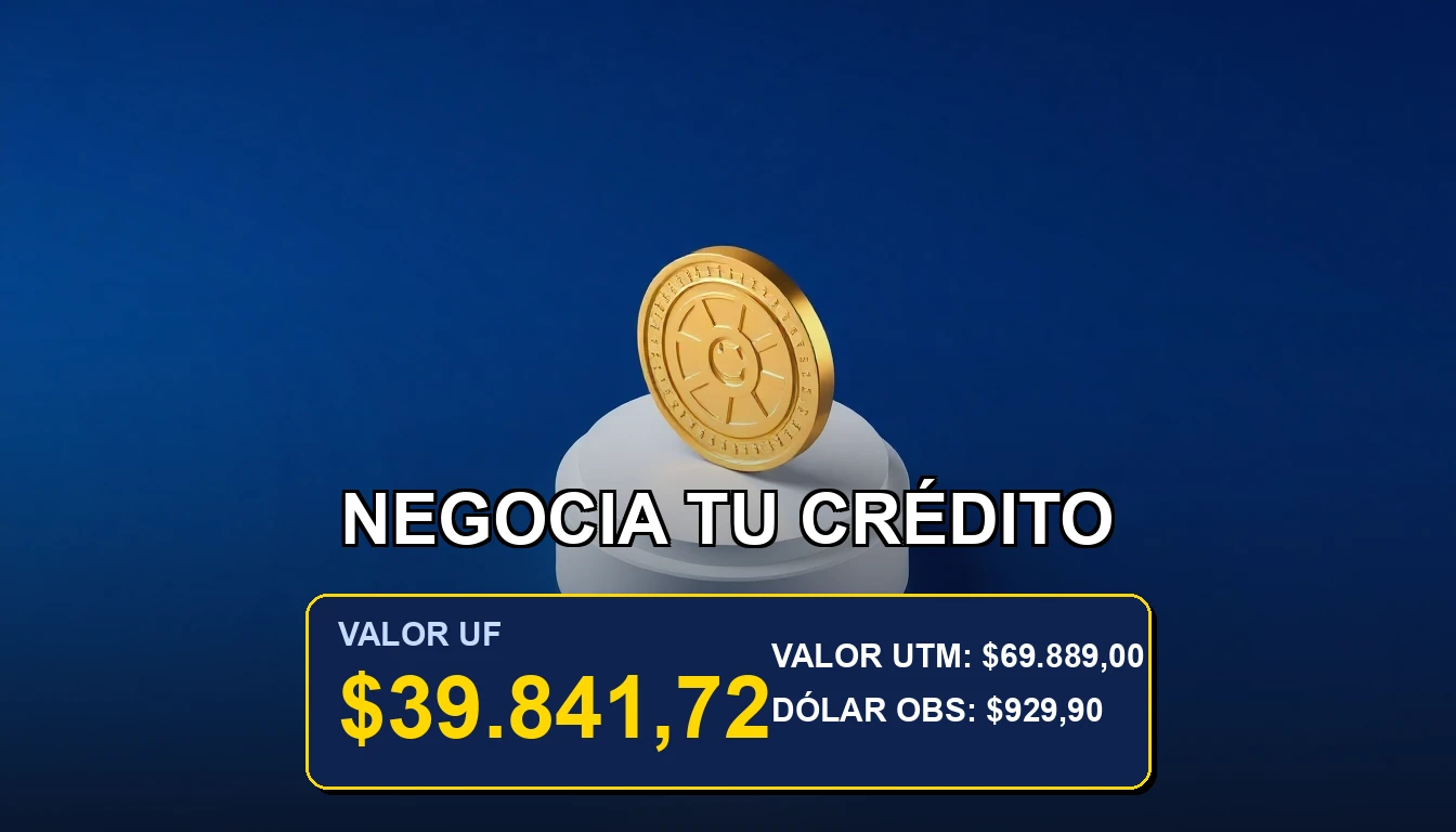 Ilustración premium de una moneda de oro y un volante estilizado sobre fondo azul marino, representando la negociación de un crédito automotriz en UF con las mejores condiciones.