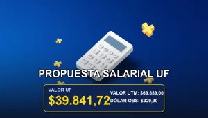 Plantilla de carta de propuesta salarial en Unidades de Fomento (UF) para Chile 2026, diseño profesional.
