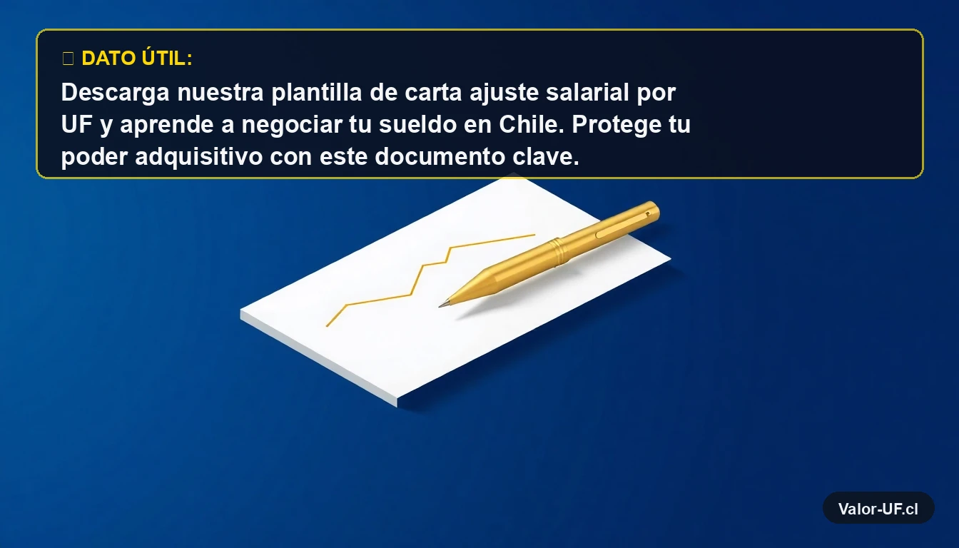 Pluma estilizada sobre documento, representando una carta de ajuste salarial por UF