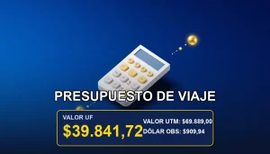 Plantilla de presupuesto de viaje en UF y CLP para planificación financiera precisa.