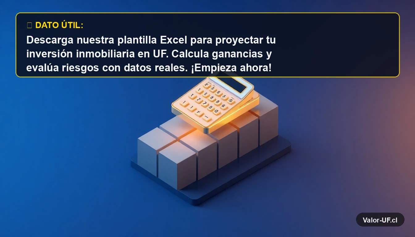 Calculadora 3D isométrica moderna para proyecciones financieras en inversión inmobiliaria con UF