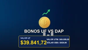 Ilustración premium de comparación de inversiones: bonos en UF versus depósitos a plazo.