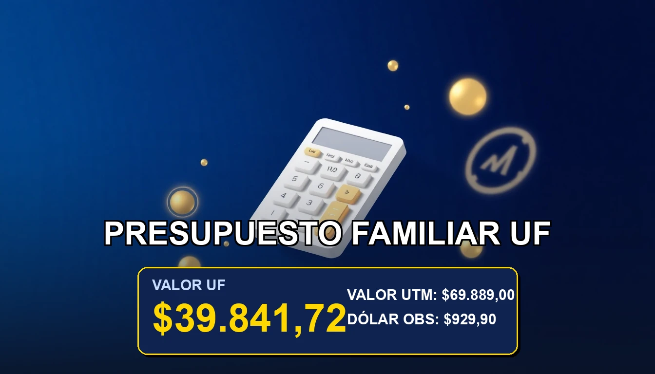 Plantilla de presupuesto familiar en UF y pesos chilenos para control financiero mensual.