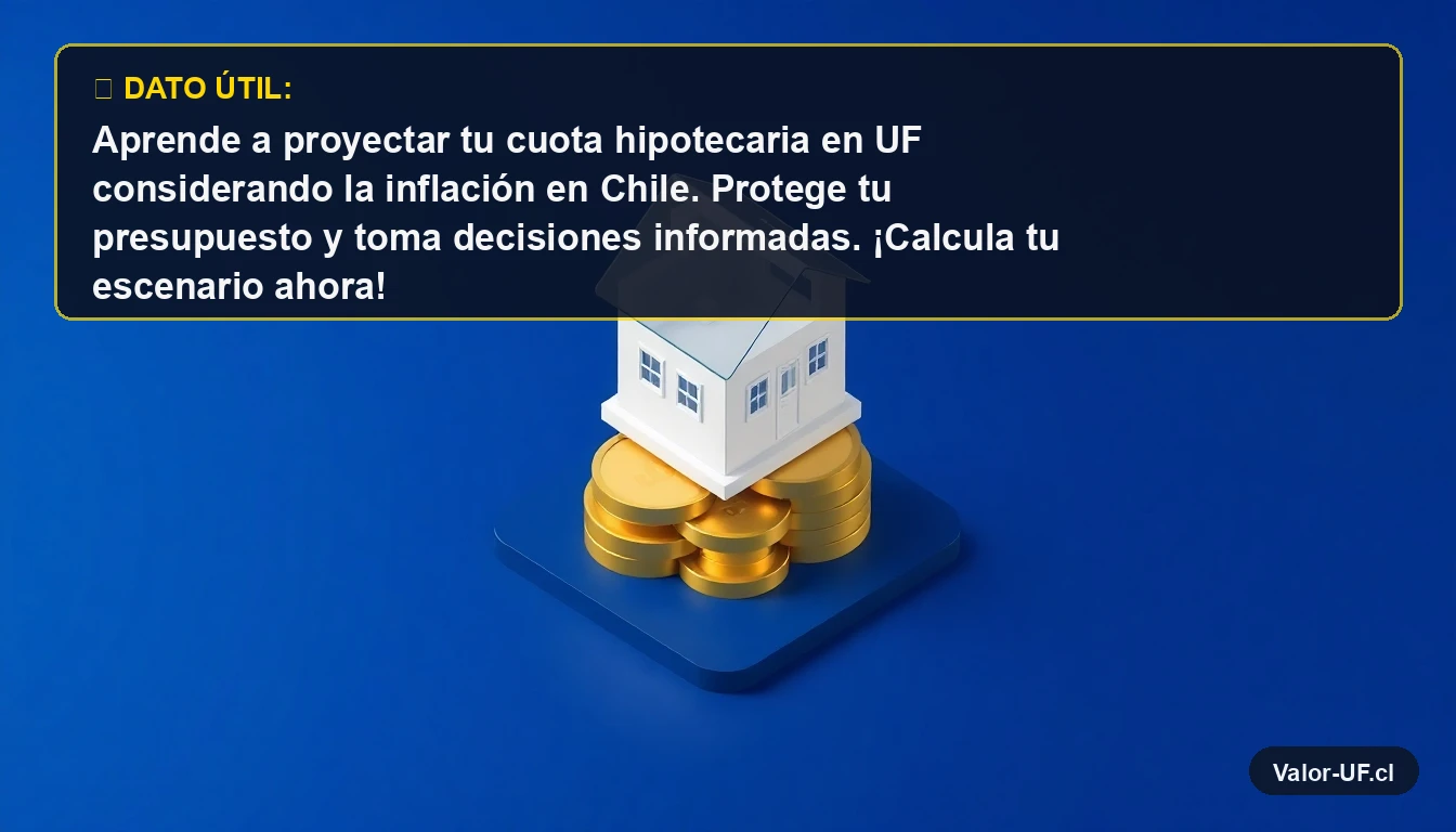 Ilustración 3D de una casa sobre monedas de oro, representando una hipoteca en UF y protección financiera.