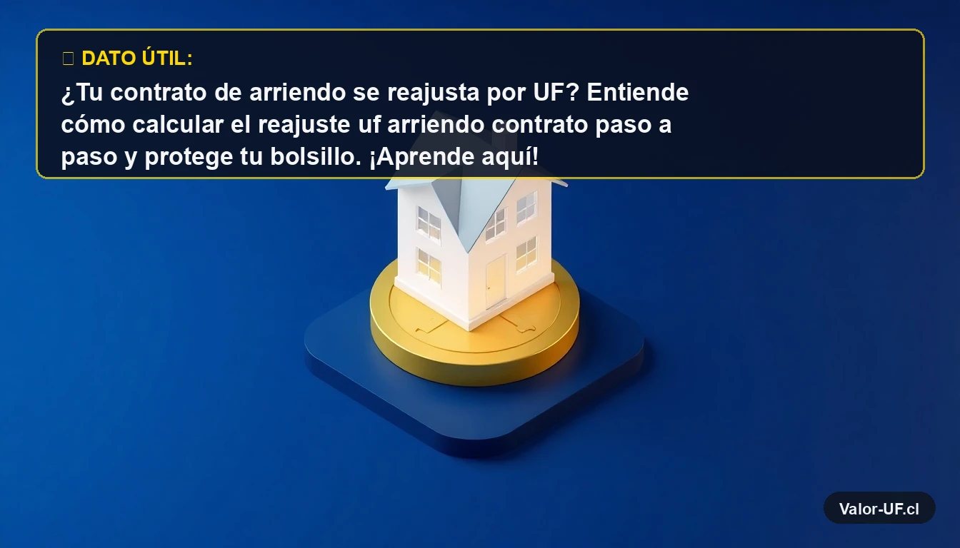 Ilustración 3D de una casa sobre una moneda de oro, representando el reajuste de arriendos según la Unidad de Fomento en Chile.
