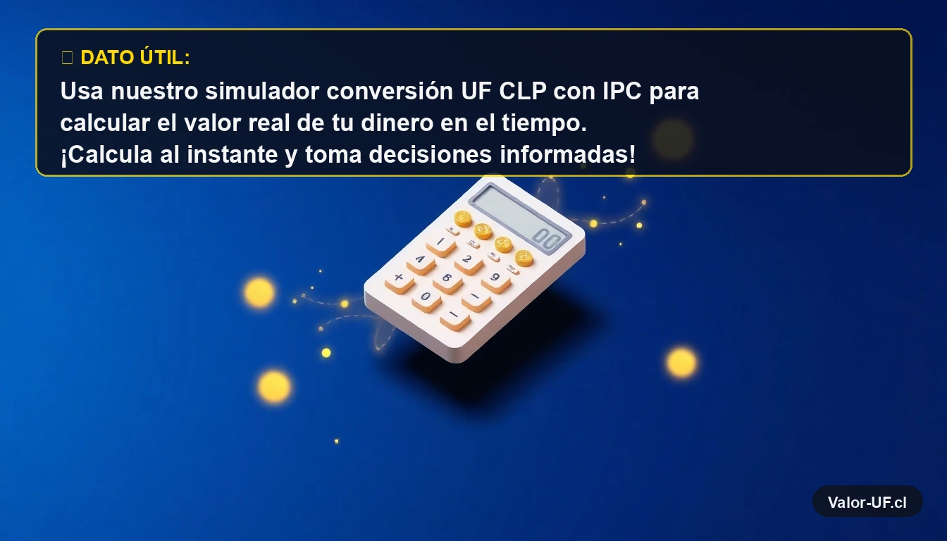 Simulador financiero moderno para calcular la conversión de UF a pesos chilenos