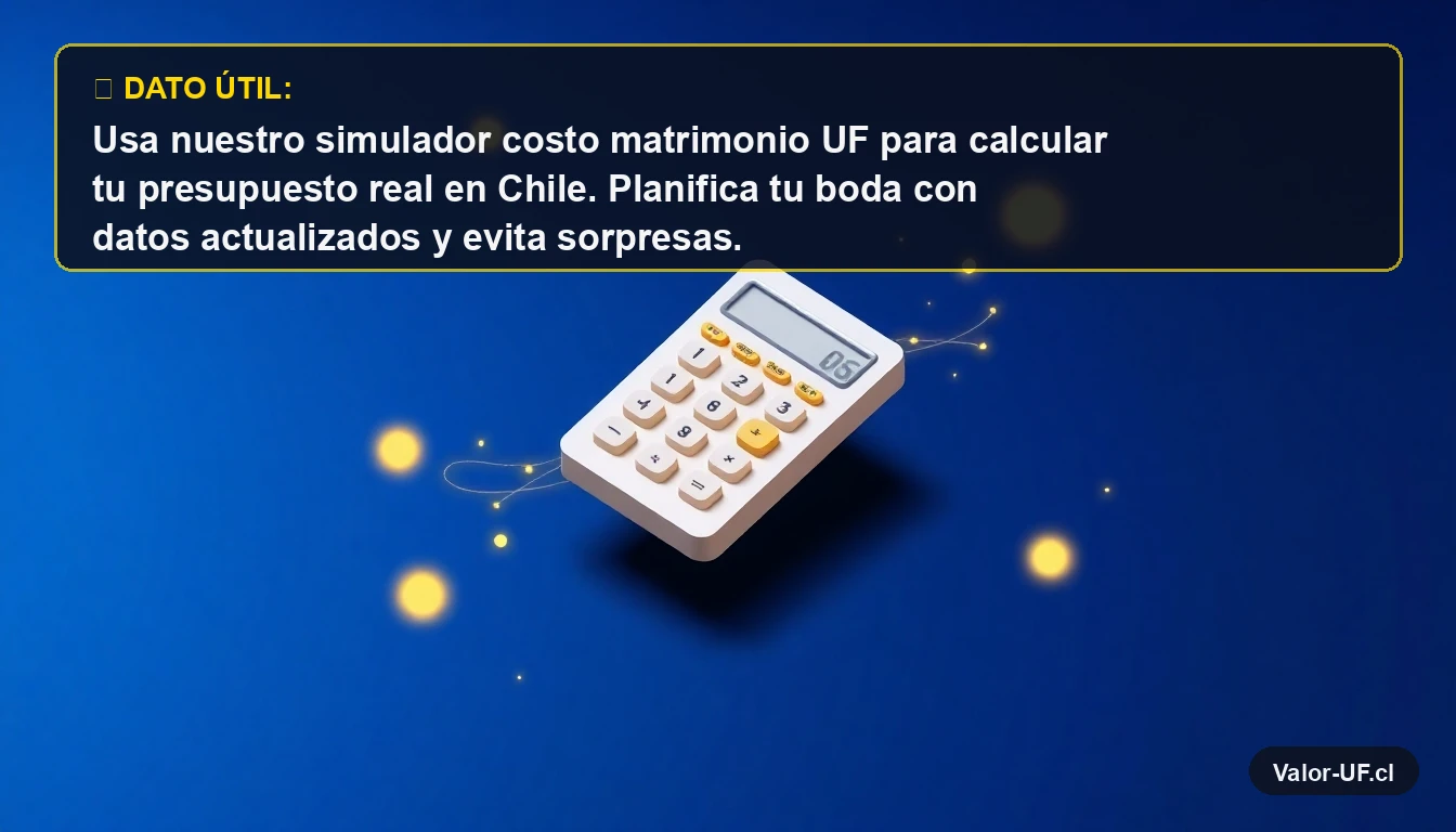 Simulador financiero moderno para calcular costos de matrimonio en Unidades de Fomento