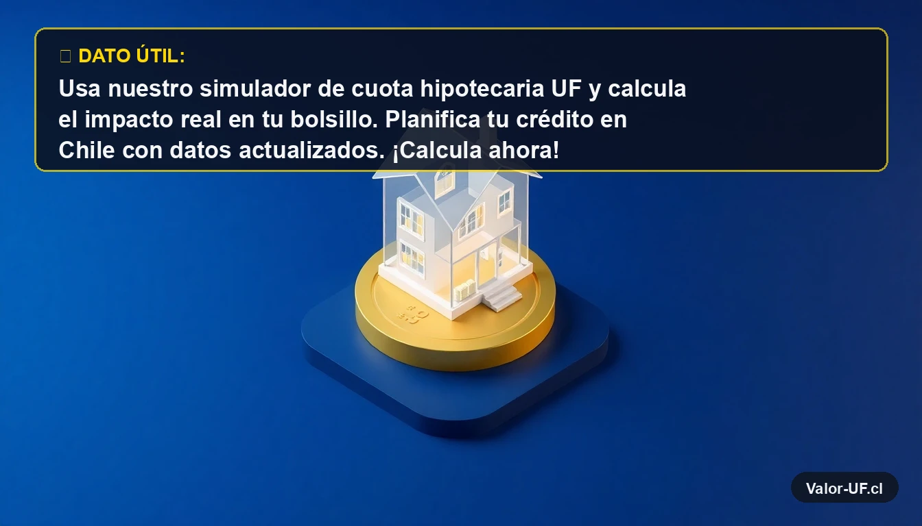 Ilustración 3D de una casa moderna sobre una moneda de oro, representando el cálculo de un crédito hipotecario en UF.