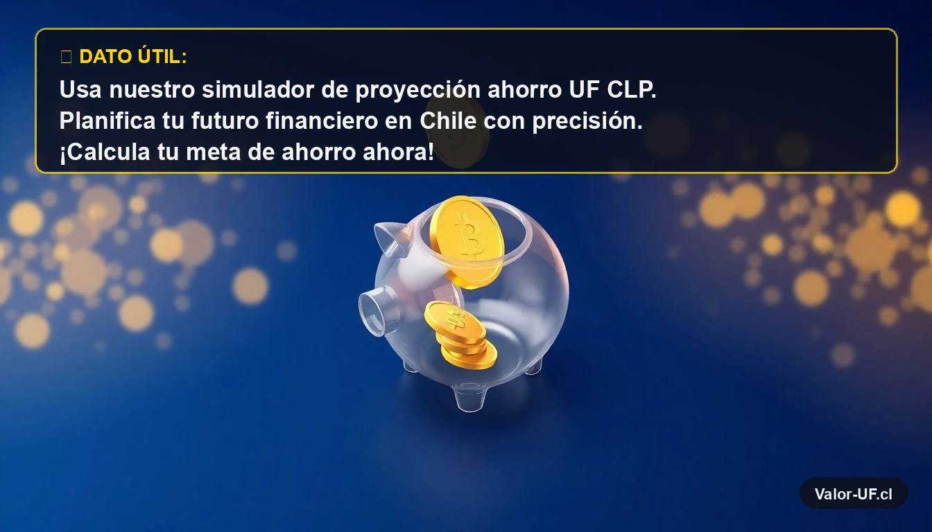 Ilustración 3D de una moneda de oro cayendo en una alcancía, representando el ahorro en UF.