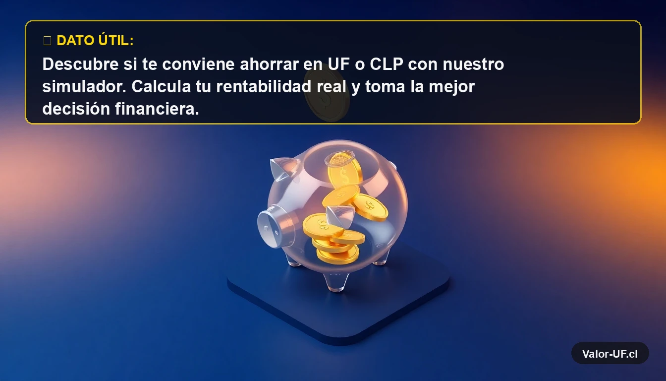 Ilustración 3D de una moneda de oro cayendo en un alcancía, representando el ahorro en UF en Chile.