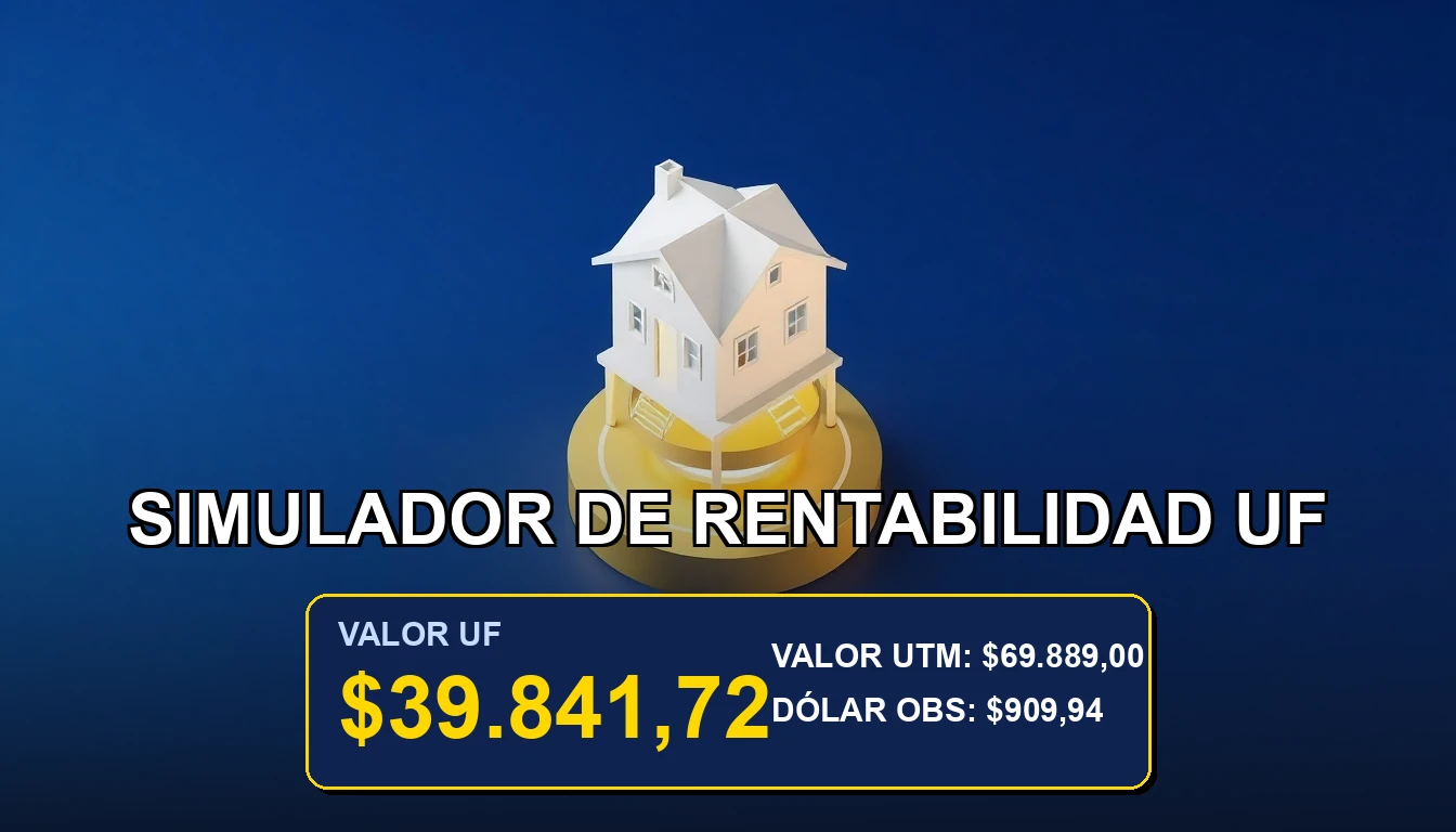 Simulador de rentabilidad para inversión inmobiliaria calculada en Unidades de Fomento (UF) en Chile. Herramienta financiera premium.