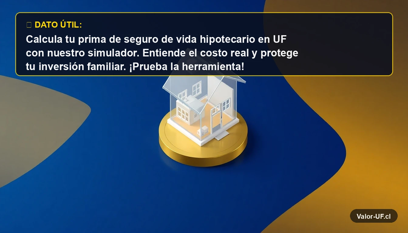 Ilustración isométrica de una casa moderna sobre una moneda de oro, representando el seguro de vida hipotecario en UF.