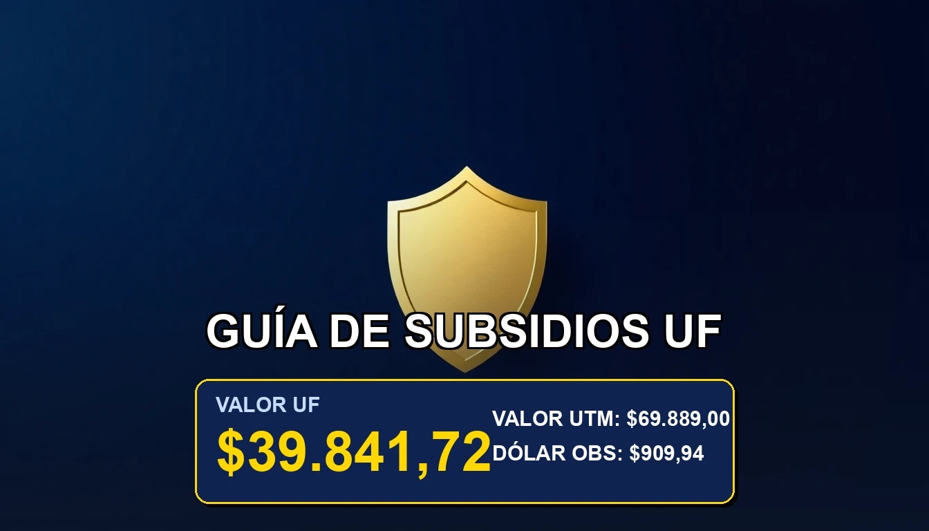 Imagen conceptual premium sobre subsidios del estado chileno y ayuda financiera, representada con un símbolo de protección y monedas doradas sobre fondo azul oscuro.