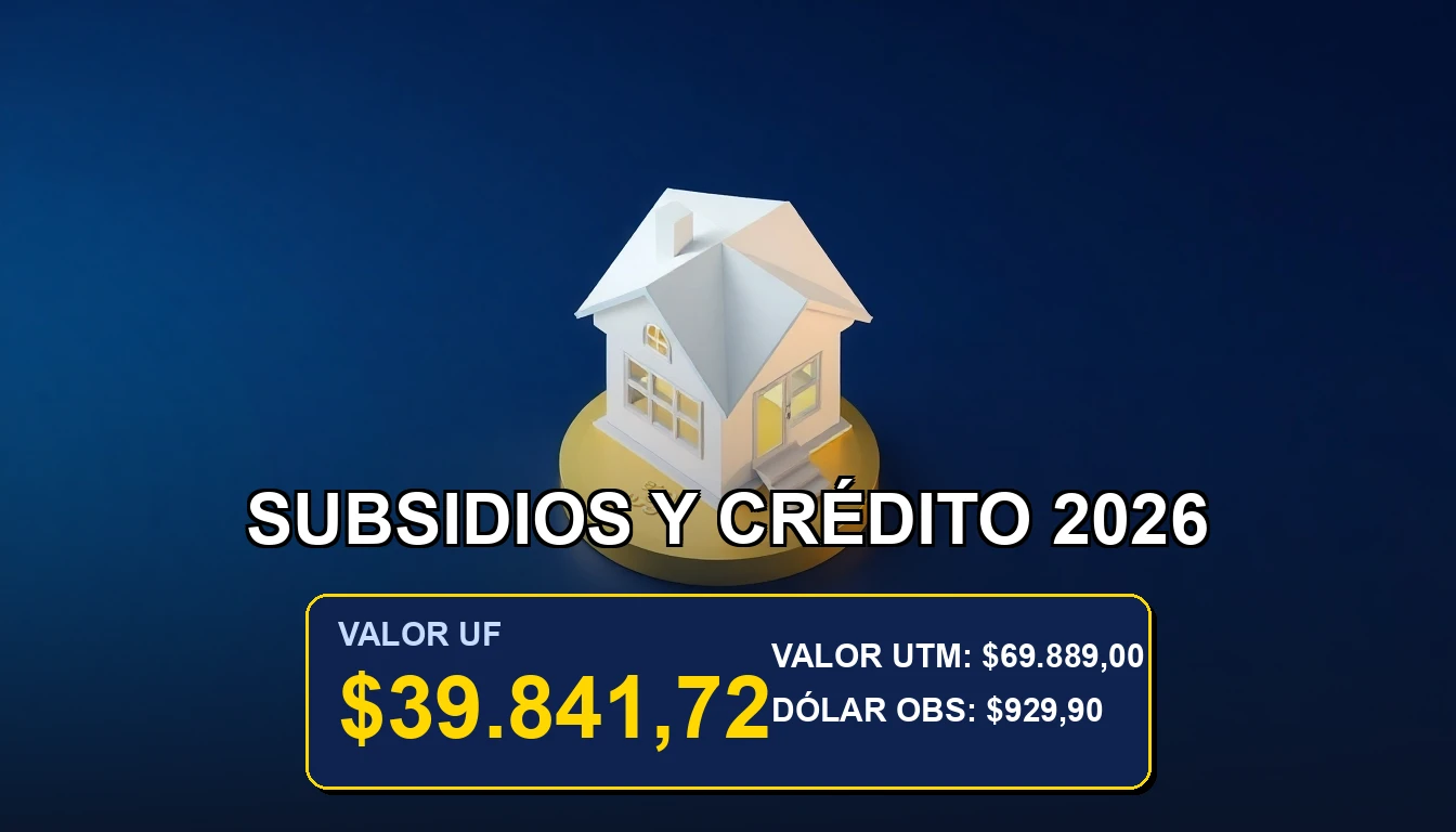 Ilustración premium de subsidio hipotecario con moneda dorada y casa minimalista sobre fondo azul marino.