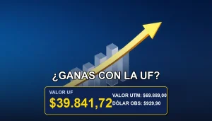 Ilustración premium de una moneda de oro brillante sobre un gráfico abstracto, representando el crecimiento de un depósito a plazo en UF.