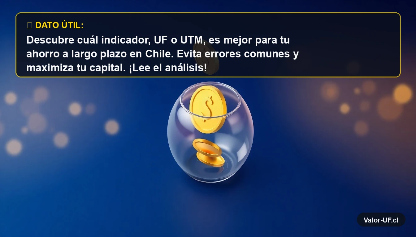 Ilustración 3D de una moneda de oro cayendo en un alcancía, representando el ahorro a largo plazo en UF y UTM.